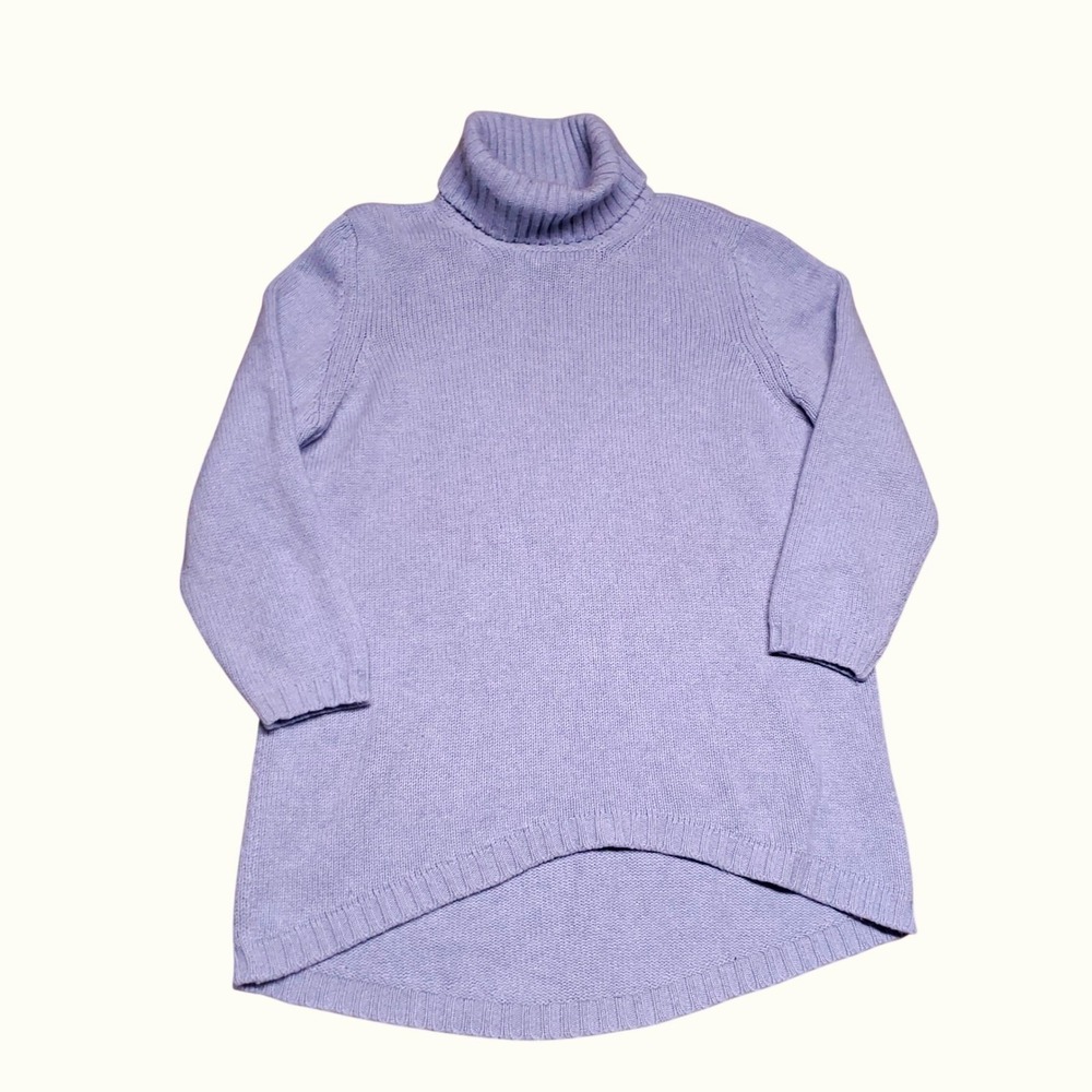 Hania by Anya Cole 100% Cashmere Turtleneck Sweater Periwinkle Blue Tatianna